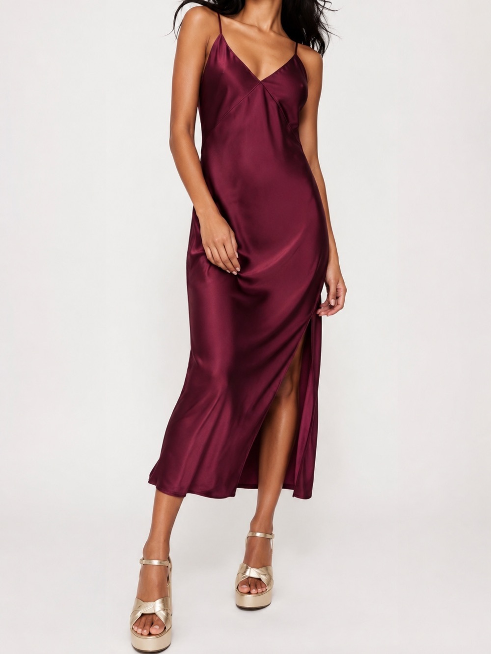 a new day Satin Slip Dress in Berry Plum | Size L